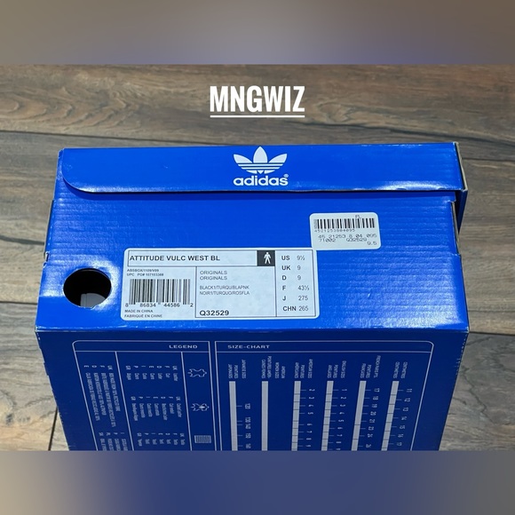 BNWT in Box ADIDAS ATTITUDE VULC WEST BL, Men Size US 9.5 - Picture 3 of 5